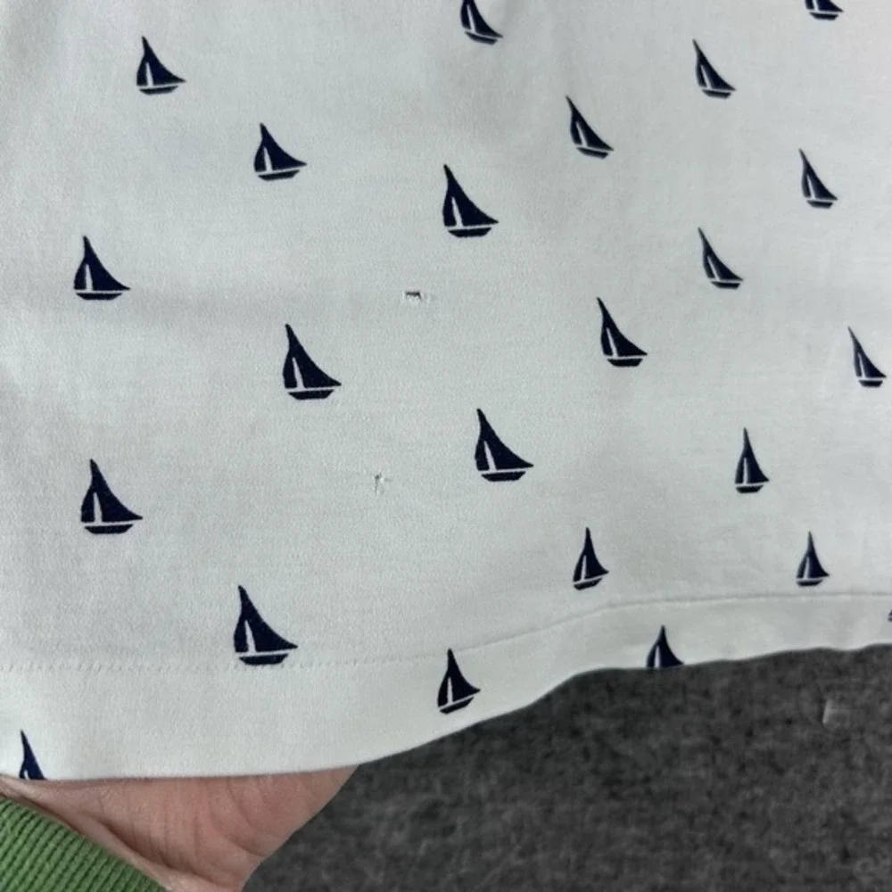 Polo Ralph Lauren Sailboat All Over Print Polo Shirt White Navy Men's 2XLT Beach